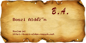 Boszi Aldán névjegykártya